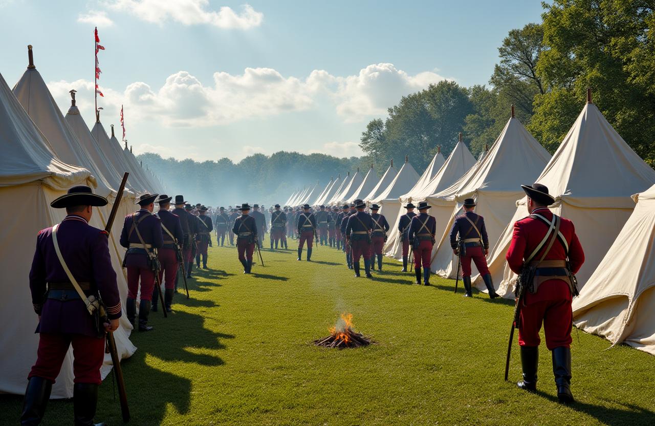 War of 1812 military reenactment encampment